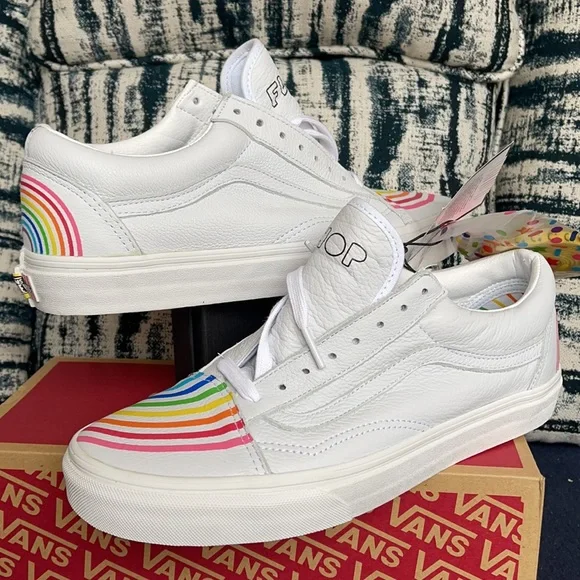 Vans Old Skool Flour Shop Rainbow/True White MENS - Picture 10 of 16